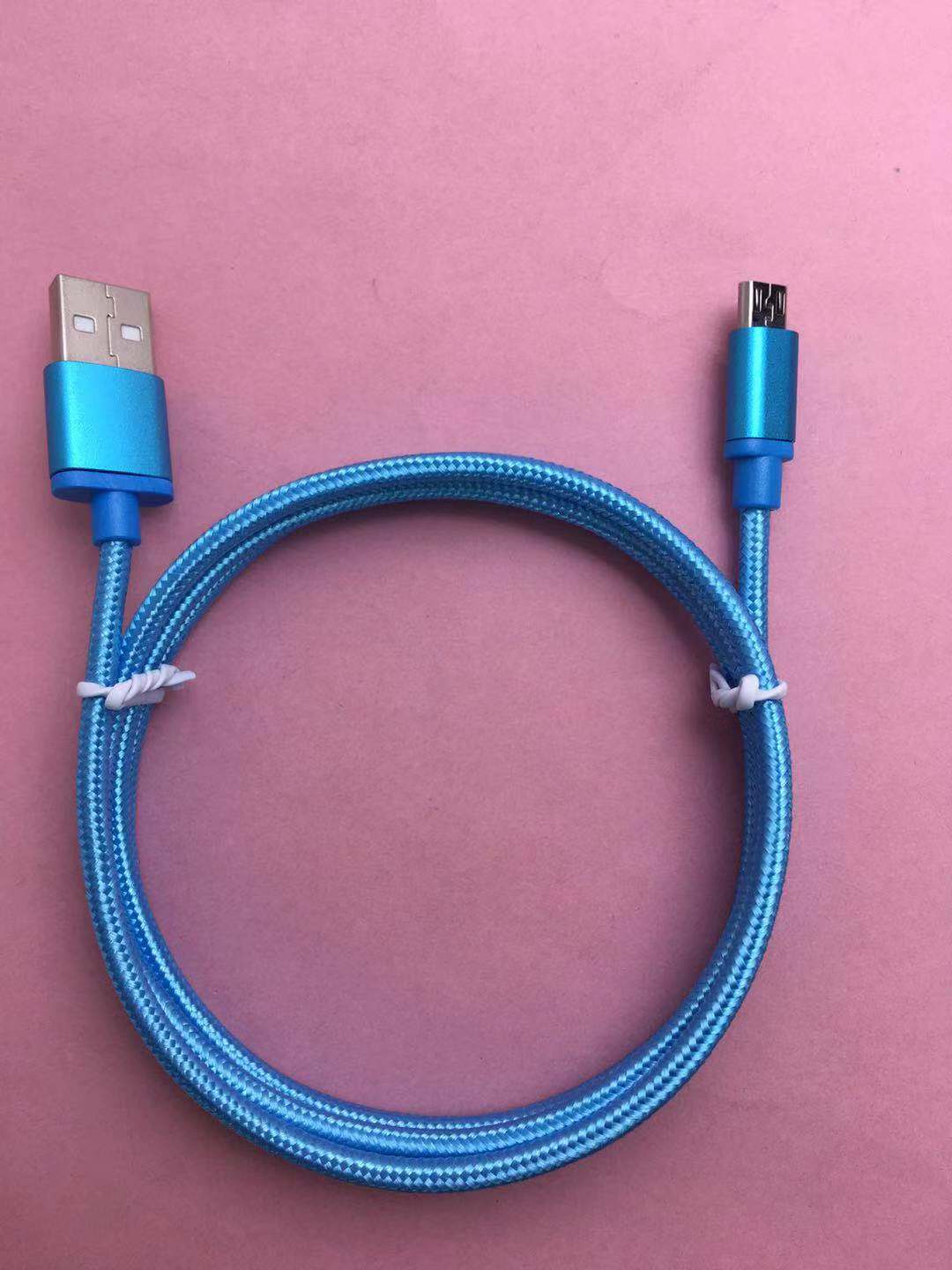 micro 1米蓝色尼龙编织数据线