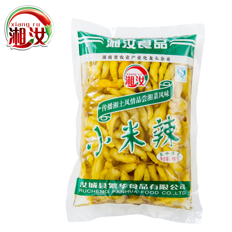 湘汝小米辣袋装750克x2袋新鲜泡辣椒酸爽口味朝天小米椒凤爪泡椒