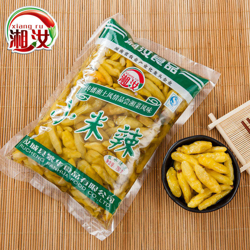 湘汝小米辣袋装750克x2袋新鲜泡辣椒酸爽口味朝天小米椒凤爪泡椒
